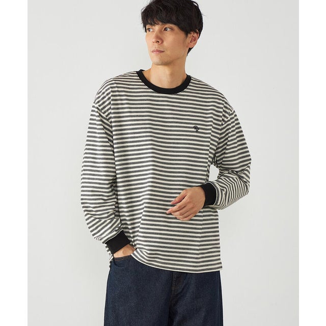 ボーダー ロングTシャツ （アイボリー）