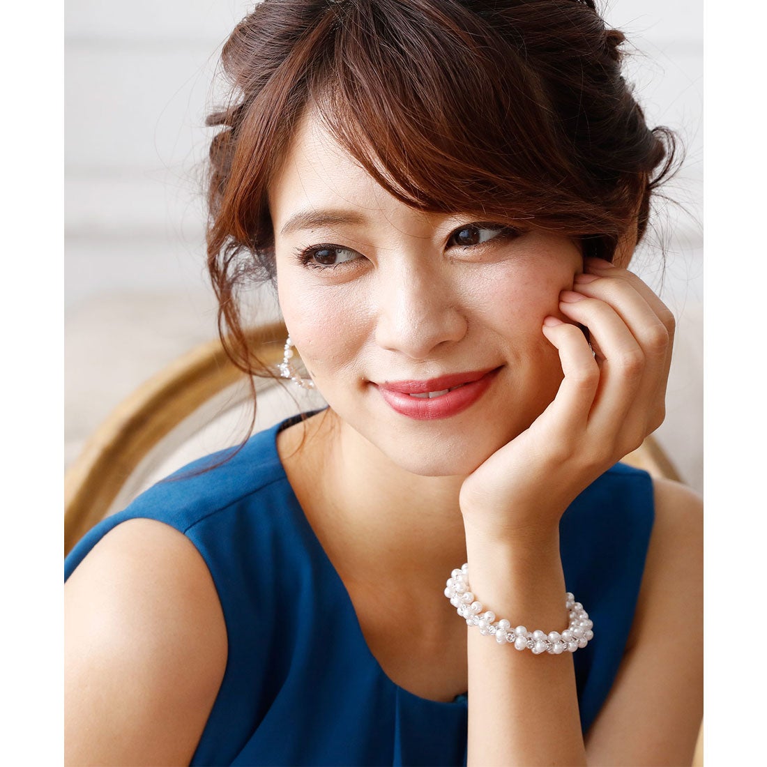 プールヴー PourVous パール＆ビジューツイストブレスレット/結婚式 