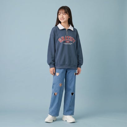 【milky coast】ハートカットデニムロングパンツ （黒）｜詳細画像