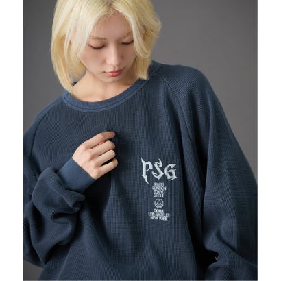 【Paris Saint-Germain / パリ・サン＝ジェルマン】 JP WAFFLE LONG SLEEVE（ネイビー）｜詳細画像