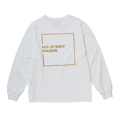 パリサンジェルマン ロングスリーブ Tシャツ(ホワイト×ゴールド)｜詳細画像