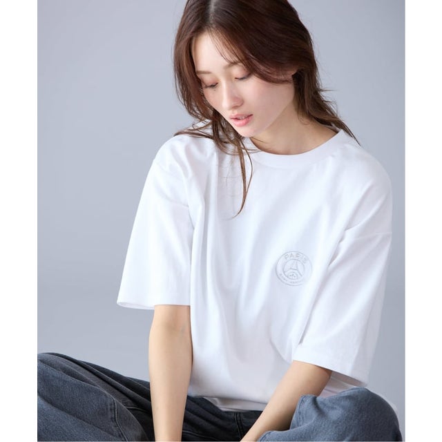 【/ パリ・サン＝ジェルマン】JP METALLIC LOGO TEE（ホワイト）
