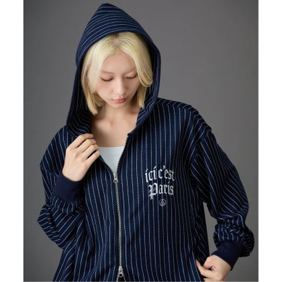 【Paris Saint-Germain / パリ・サン＝ジェルマン】 JP Stripe Hoodie（ネイビー）｜詳細画像