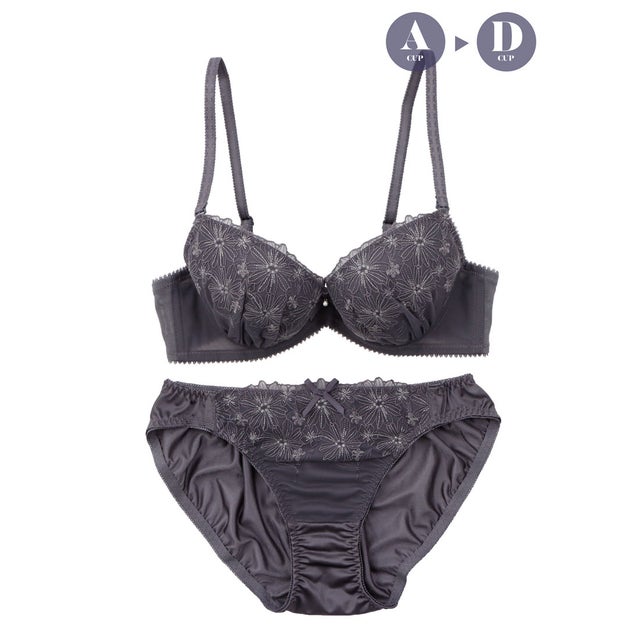 Euryops Lace 3/4カップブラ＆ショーツ【返品不可商品】 （グレー）