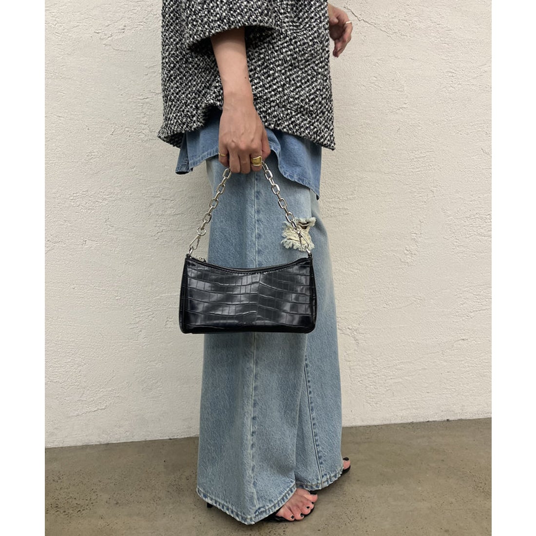 パル PAL 【Loungedress】【GALENA/ガレナ】2WAYクロコBAG （black 