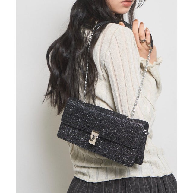 【WHO'S WHO gallery】スパンコールハンドバッグ （black）