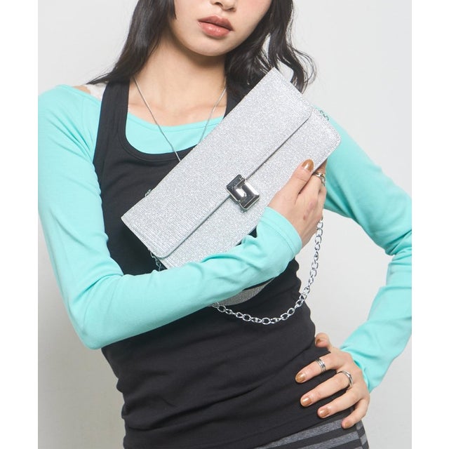 【WHO'S WHO gallery】スパンコールハンドバッグ （silver）