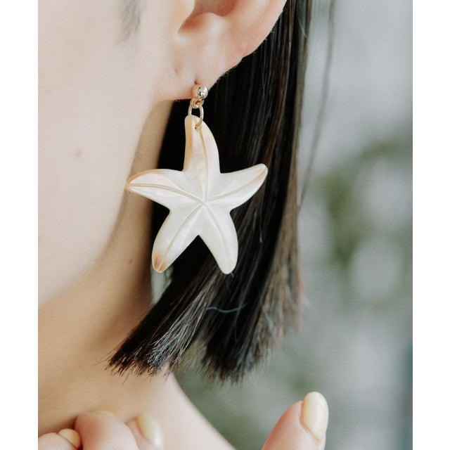 【ear PAPILLONNER】スターフィッシュピアス （white）