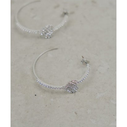 パル PAL 【Chico】ビジューハートフープピアス （silver）｜詳細画像