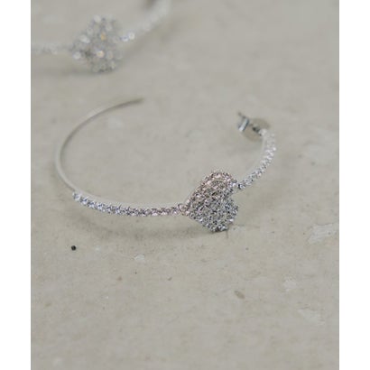 パル PAL 【Chico】ビジューハートフープピアス （silver）｜詳細画像
