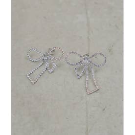 【Chico】ビジューリボンピアス （silver）