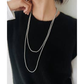 【RIVE DROITE】150cmボールビーズロングネックレス （silver）
