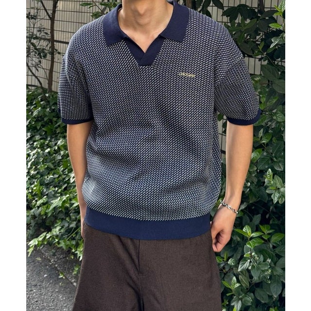 【Ciaopanic】バーズアイサマーニットポロシャツ （navy）