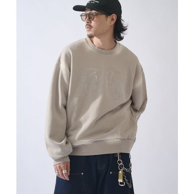 【Lui's】SURJENT ラインストーンフェードスウェット （gray）