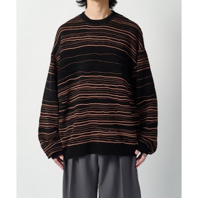 【Lui's】ランダムボーダーニット （black）｜詳細画像