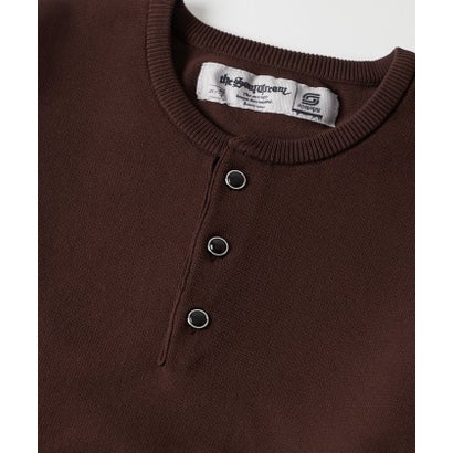【WHO'S WHO gallery】ウエスタンボタンヘンリーネックニット （brown）｜詳細画像