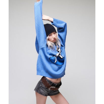 【WHO'S WHO gallery】girlジャガードニット （black）｜詳細画像