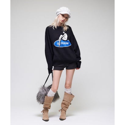 【WHO'S WHO gallery】girlジャガードニット （black）｜詳細画像