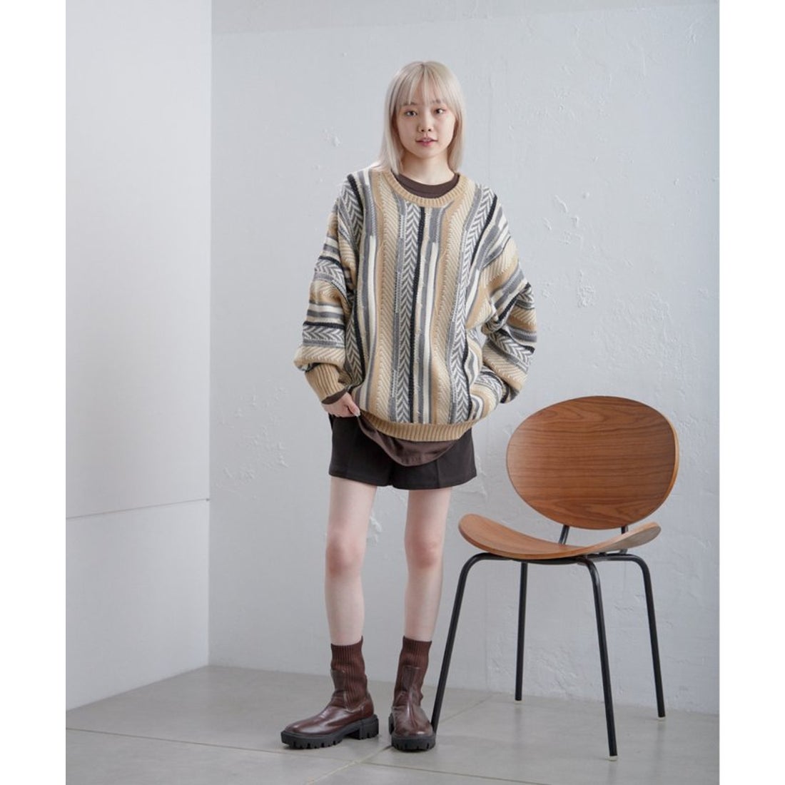 パル PAL 【Kastane】【WHIMSIC】3Dニットプルオーバー （black 