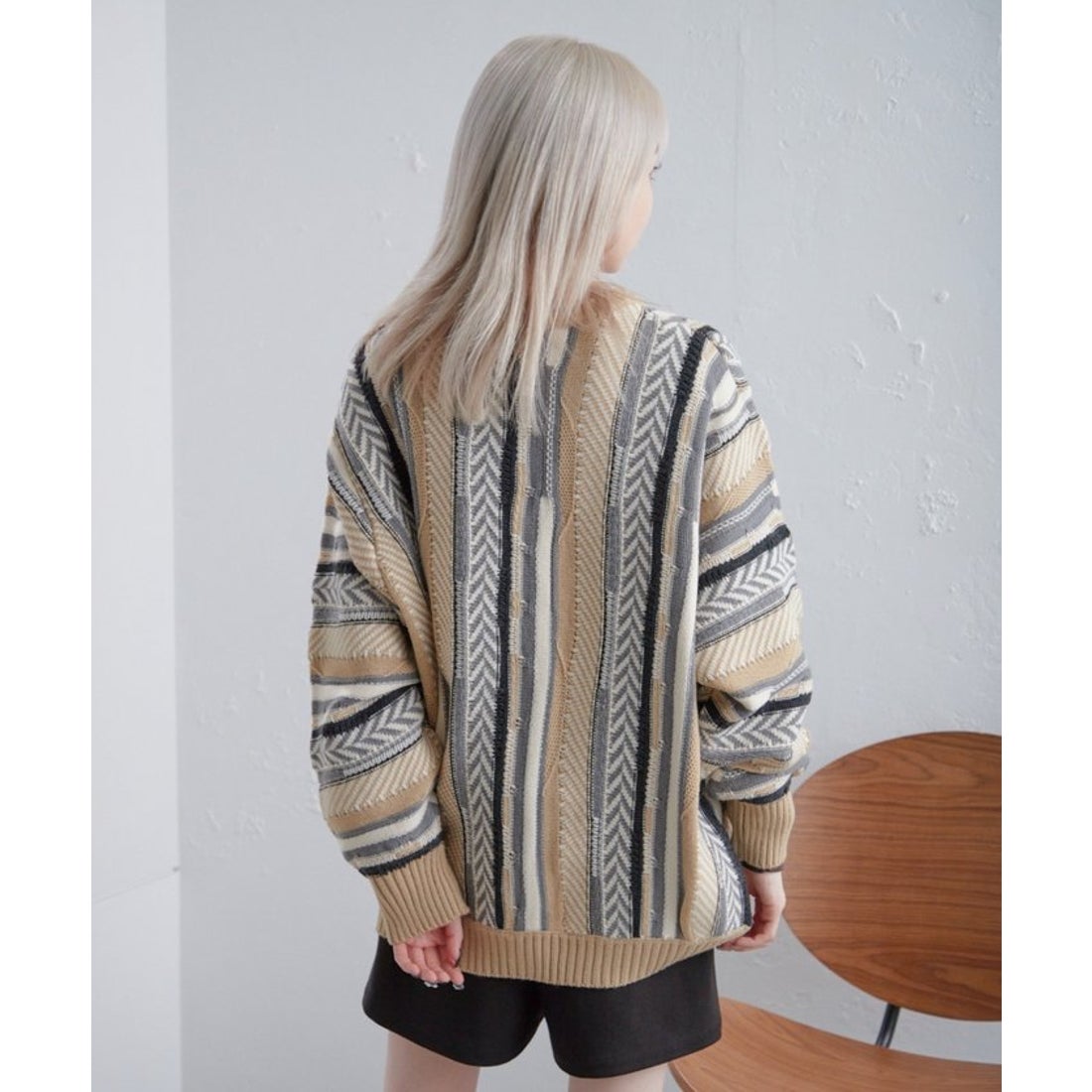 パル PAL 【Kastane】【WHIMSIC】3Dニットプルオーバー （black 