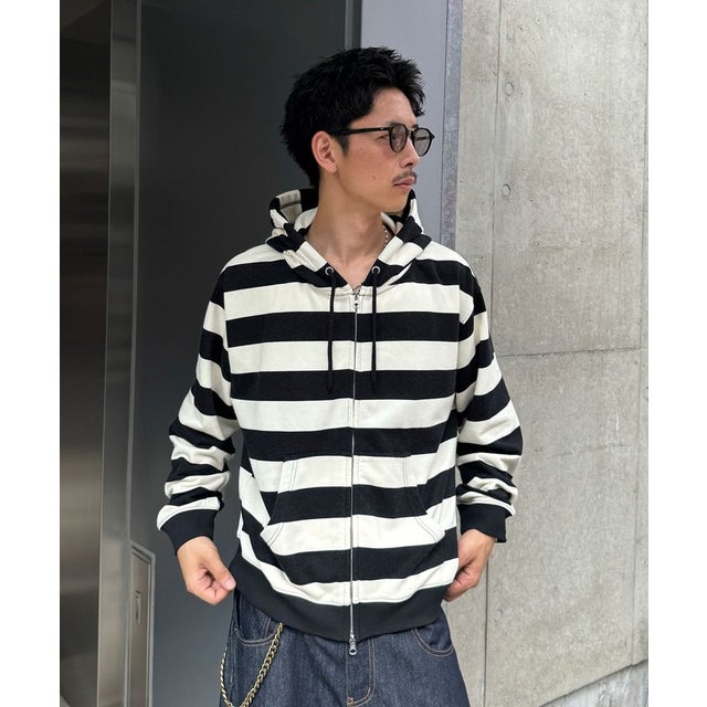 【Ciaopanic】ボーダーZIPパーカー （white）