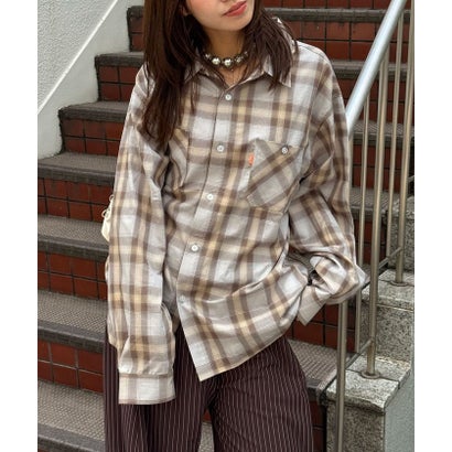 【Ciaopanic】26AWチェックシャツ （brown）｜詳細画像