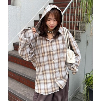 【Ciaopanic】26AWチェックシャツフーディー （black(1)）｜詳細画像