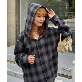 【Ciaopanic】26AWチェックシャツフーディー （black(1)）