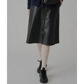 【Kastane】【WHIMSIC】ヴィーガンレザーミディアムスカート （black）