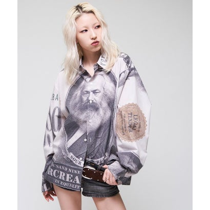 パル PAL 【WHO'S WHO gallery】マルクス紙幣プリントシャツ （black）｜詳細画像