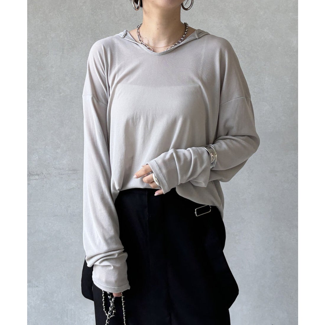 パル PAL 【DouDou】フーディーチュールプルオーバー （lightgrey