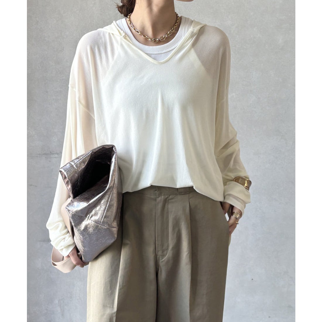 パル PAL 【DouDou】フーディーチュールプルオーバー （lightgrey