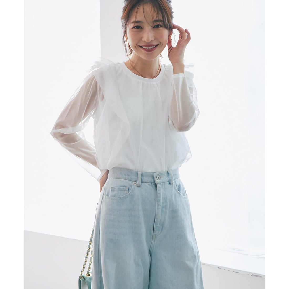 パル PAL 【La boutique BonBon】ラッフルチュールカットソー （white 