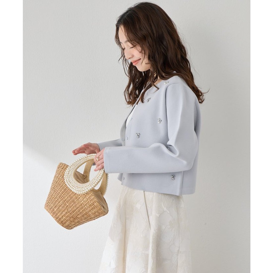 パル PAL 【La boutique BonBon】ビジュー刺繍ジャケットカーディガン