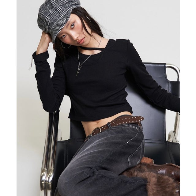【WHO'S WHO gallery】レイヤードデザイントップス （black）