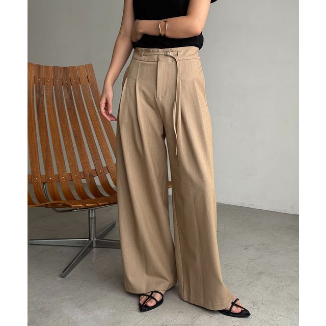【CAPRICIEUX LE'MAGE】WタックベルトSETパンツ （beige）