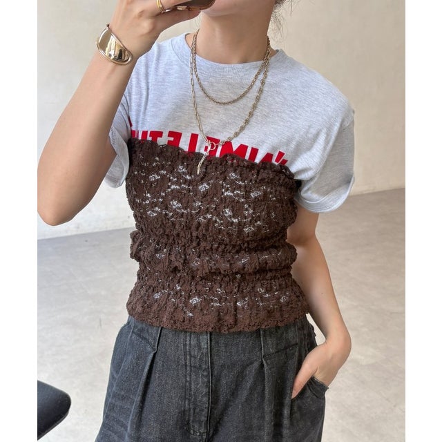 【DouDou】レースビスチェ （brown）