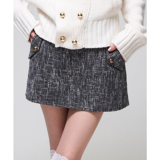【WHO'S WHO gallery】ツイードミニスカート （gray）