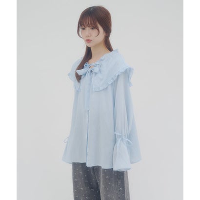 【Discoat】フリルビックカラーボウタイブラウス （offwhite）｜詳細画像