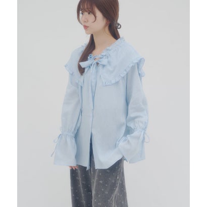 【Discoat】フリルビックカラーボウタイブラウス （offwhite）｜詳細画像
