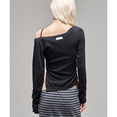 【WHO'S WHO gallery】レイヤードギャザーデザイントップス （black）｜詳細画像