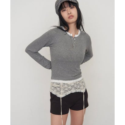 【WHO'S WHO gallery】レイヤードリングドットLSトップス （charcoal）｜詳細画像