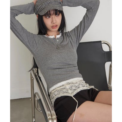 【WHO'S WHO gallery】レイヤードリングドットLSトップス （gray）｜詳細画像