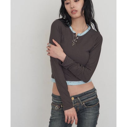 【WHO'S WHO gallery】レイヤードリングドットLSトップス （gray）｜詳細画像