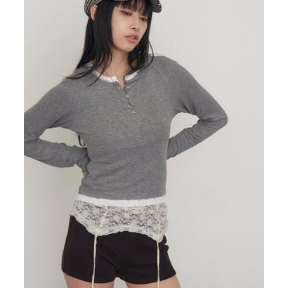 【WHO'S WHO gallery】レイヤードリングドットLSトップス （gray）｜詳細画像