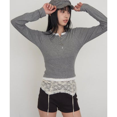 【WHO'S WHO gallery】レイヤードリングドットLSトップス （black）｜詳細画像