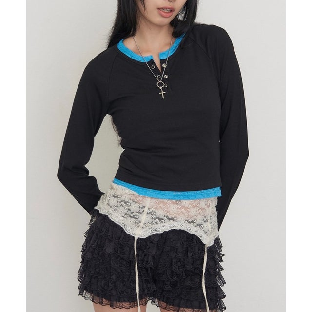 【WHO'S WHO gallery】レイヤードリングドットLSトップス （black）