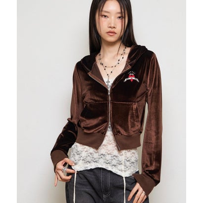 【WHO'S WHO gallery】ベロアインクドチビパーカー （brown）｜詳細画像