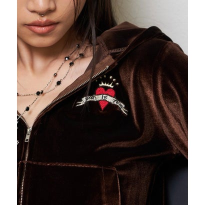 【WHO'S WHO gallery】ベロアインクドチビパーカー （brown）｜詳細画像