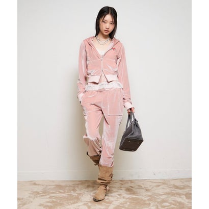 【WHO'S WHO gallery】ベロアインクドチビパーカー （pink）｜詳細画像